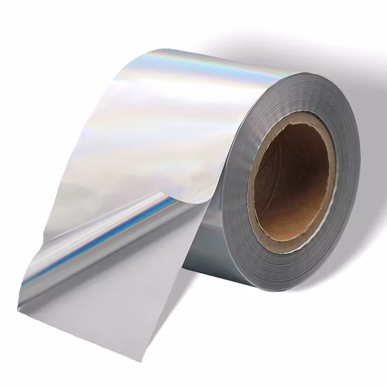 62g Gitterbasis 50u Bright Silver BOPP Etikettenaufkleber Rohmaterial